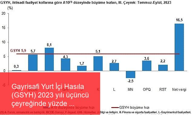 Gayrisafi Yurt İçi Hasıla (GSYH) 2023 yılı üçüncü çeyreğinde yüzde 5,9 arttı