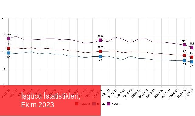 İşgücü İstatistikleri, Ekim 2023