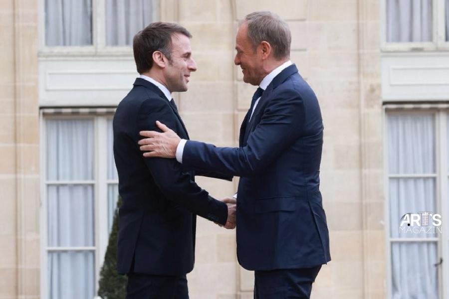 Polonya Başbakanı Tusk ile Fransa Cumhurbaşkanı Macron Paris’te bir araya geldi